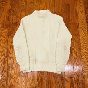 Prego Vintage Women's Shetland Wool Cable Knitl Sweater Size Large